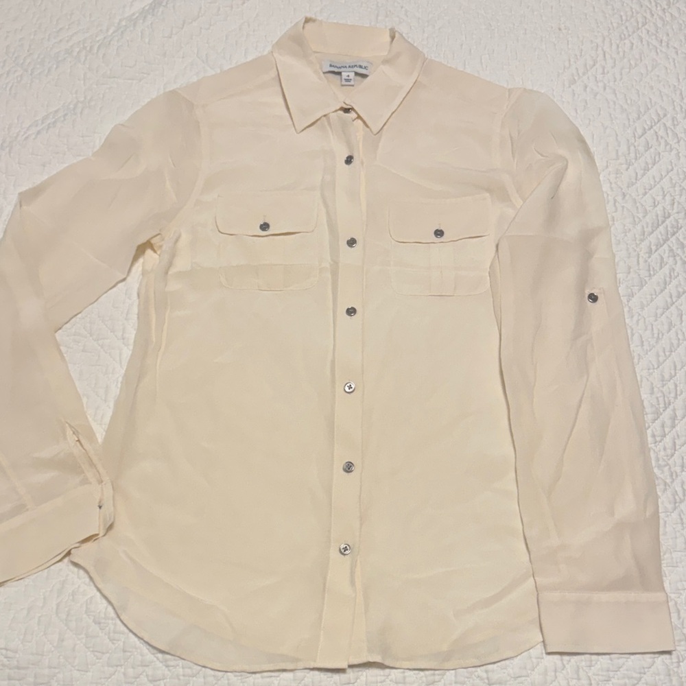 Silk Banana Republic Button-Down Shirt